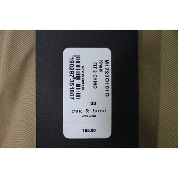 Rag & Bone Mens 33 x 21.5 Cropped Chino Slim Pants NEW A1396 - Picture 2 of 6